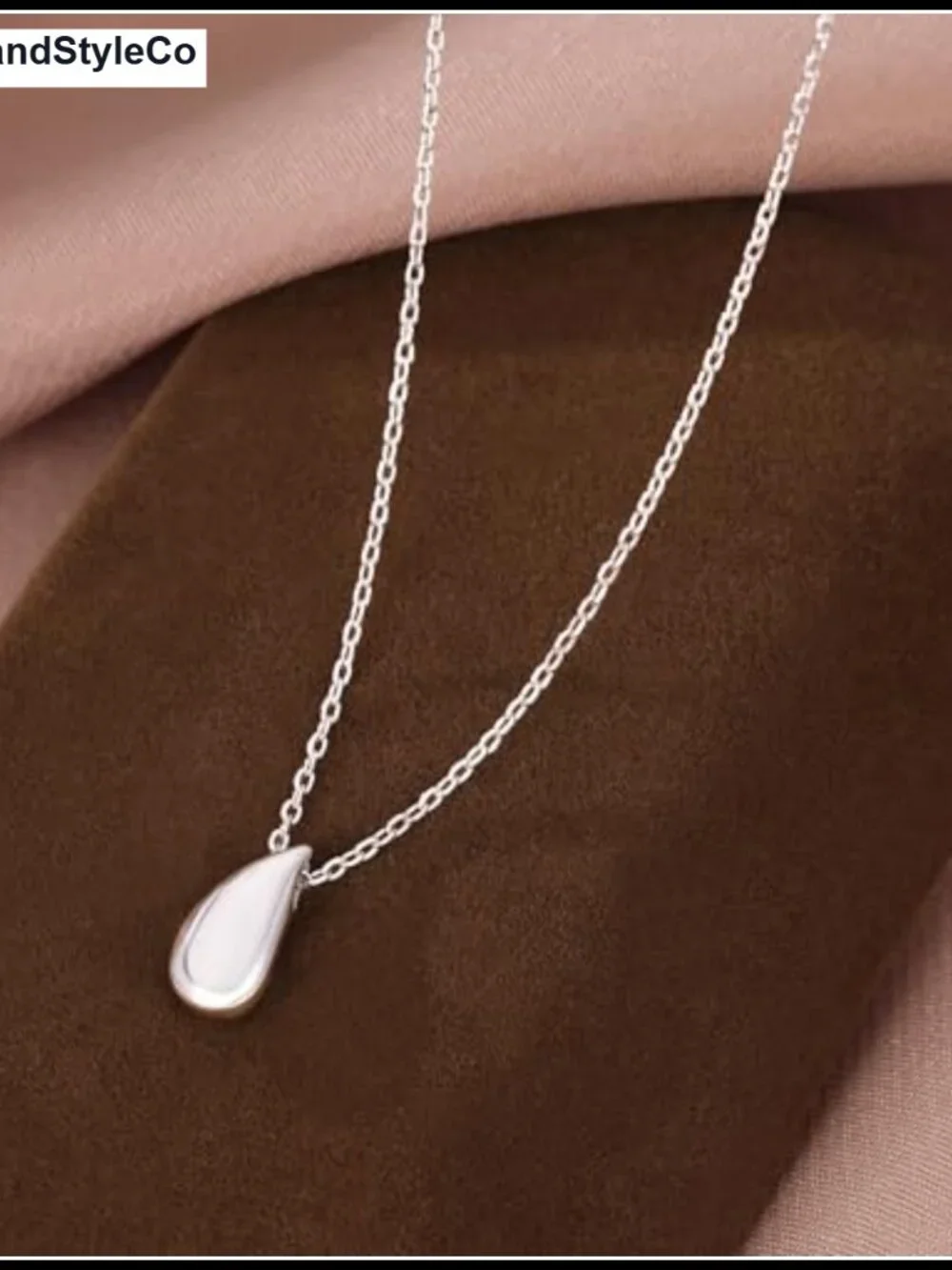 925 Sterling Silver Chunky Teardrop Choker Necklace for Women Teens Pear Pendant